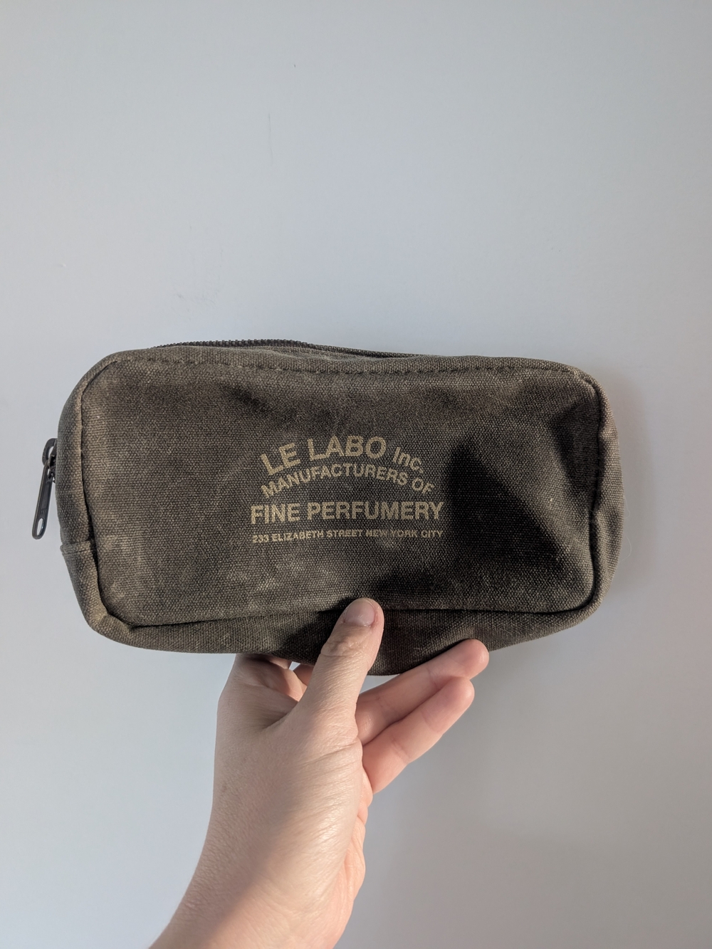 Le Labo Olive Waxed Canvas Toiletry Pouch with Logo